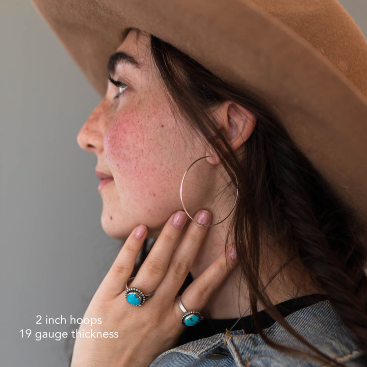 Big and Thin Sterling Silver Hoop Earrings - SunlightSilver