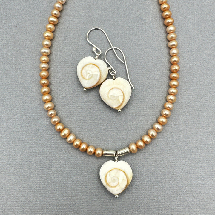 Shiva Eye Shell Heart and Sterling Silver Earrings - SunlightSilver