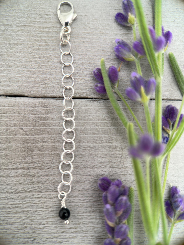 Sterling Silver and Black Onyx Necklace / Bracelet Extender - SunlightSilver