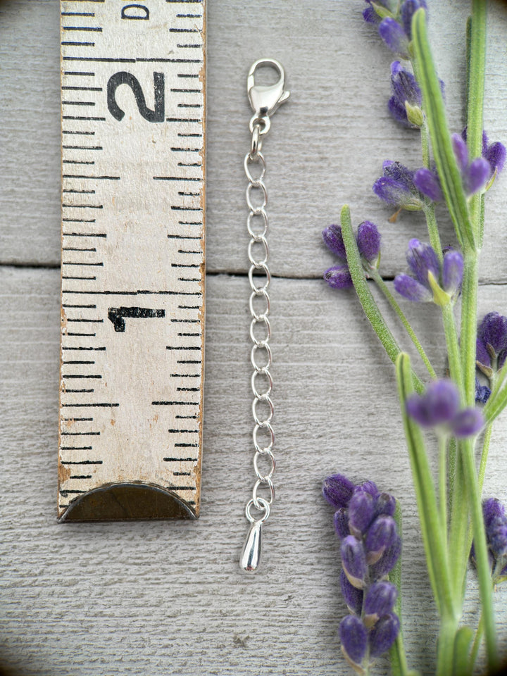 Sterling Silver Jewelry Extender with Silver Drop Charm - SunlightSilver