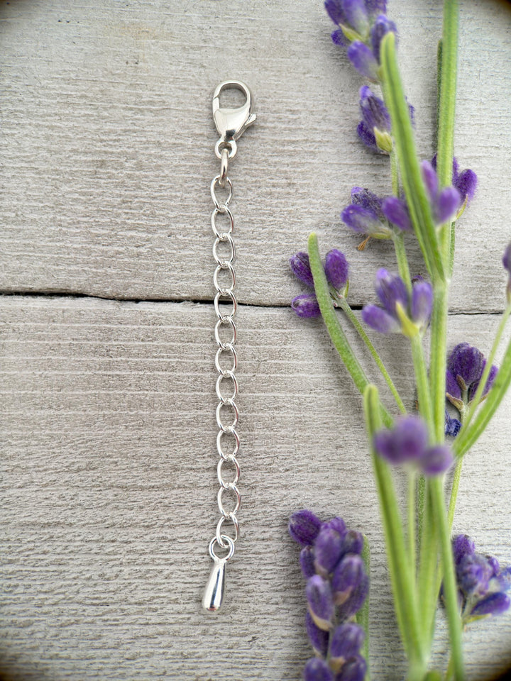 Sterling Silver Jewelry Extender with Silver Drop Charm - SunlightSilver