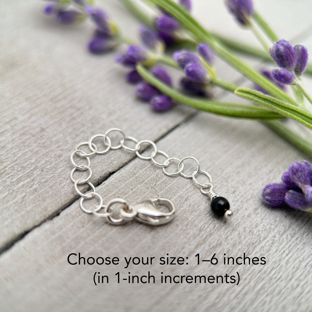 Sterling Silver and Black Onyx Necklace / Bracelet Extender - SunlightSilver