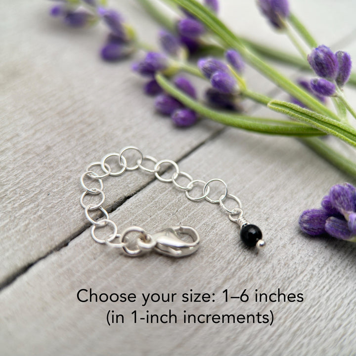 Sterling Silver and Black Onyx Necklace / Bracelet Extender - SunlightSilver