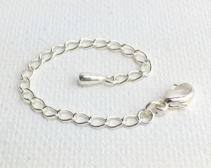 Sterling Silver Jewelry Extender with Silver Drop Charm - SunlightSilver