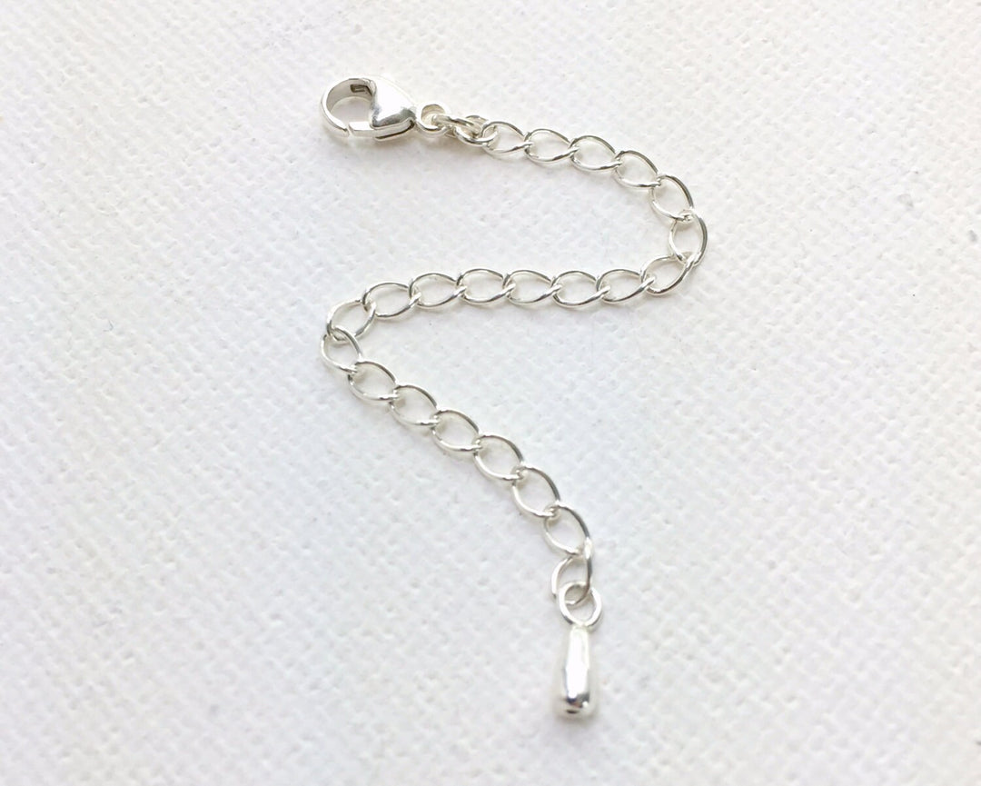 Sterling Silver Jewelry Extender with Silver Drop Charm - SunlightSilver