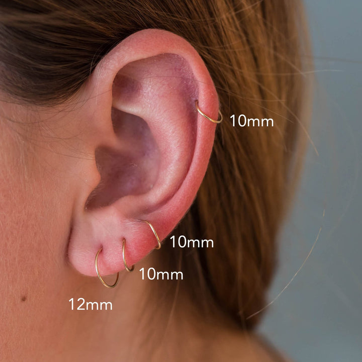 Tiny Hoop Earrings in Solid 925 Sterling Silver