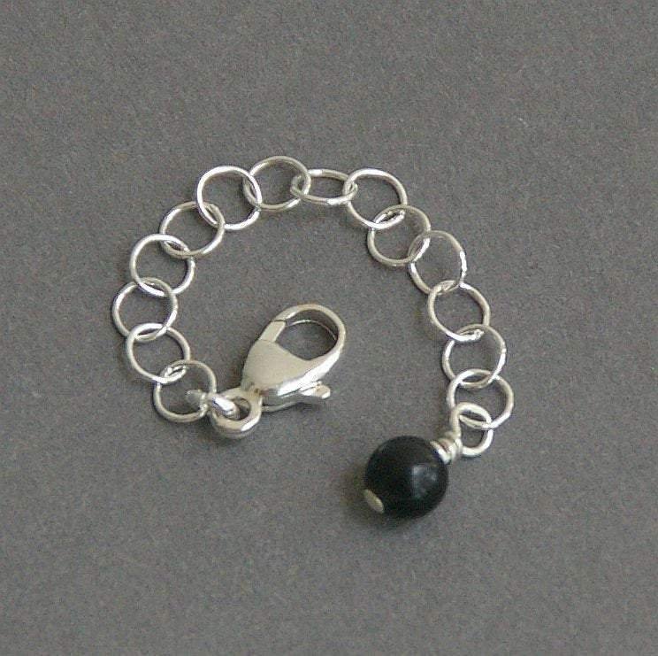 Sterling Silver and Black Onyx Necklace / Bracelet Extender – Sunlight Silver  Jewelry