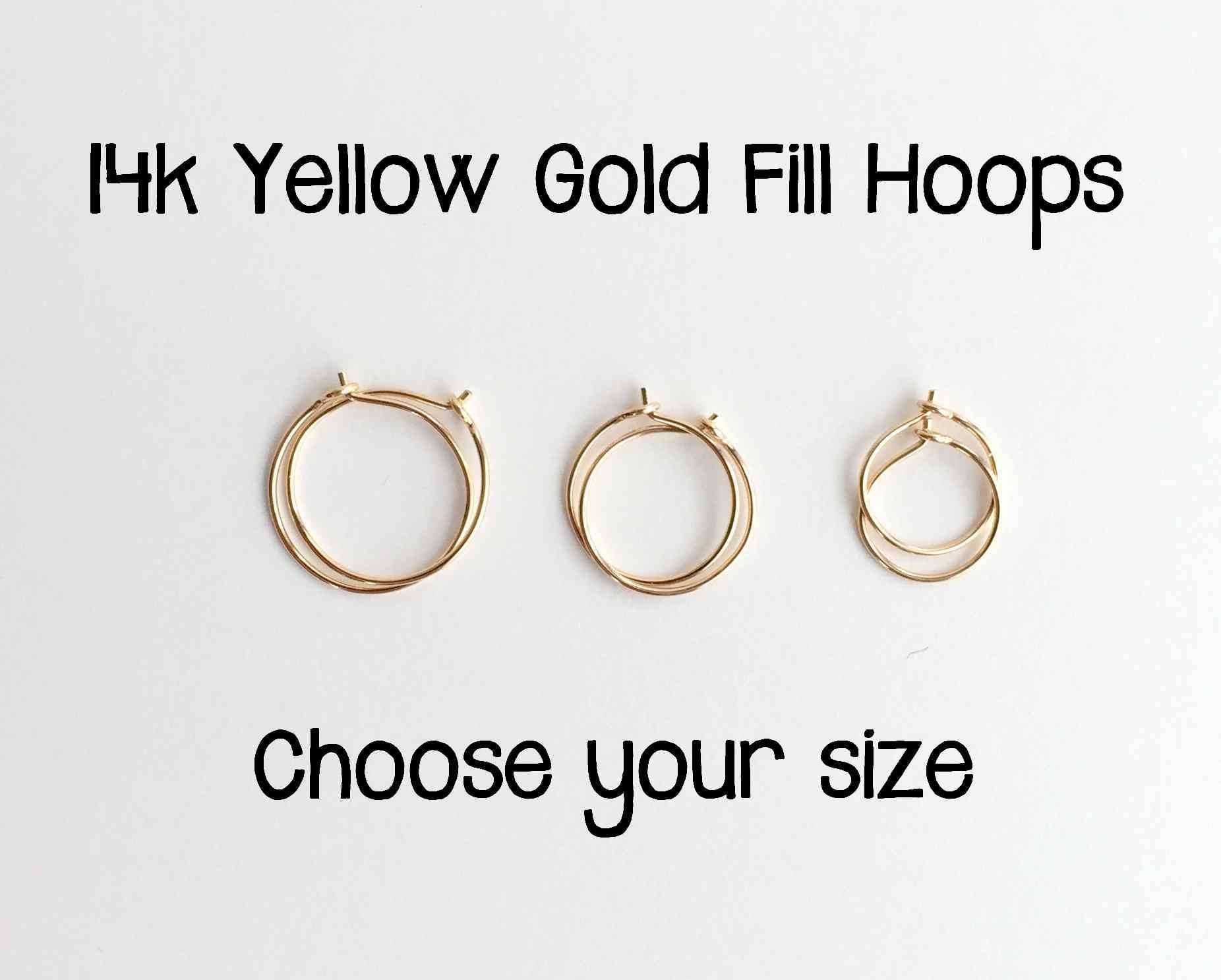 Thick Mini Hoop Earrings | Everyday Earrings in Sterling Silver or 14K Gold Fill 14K Gold Fill