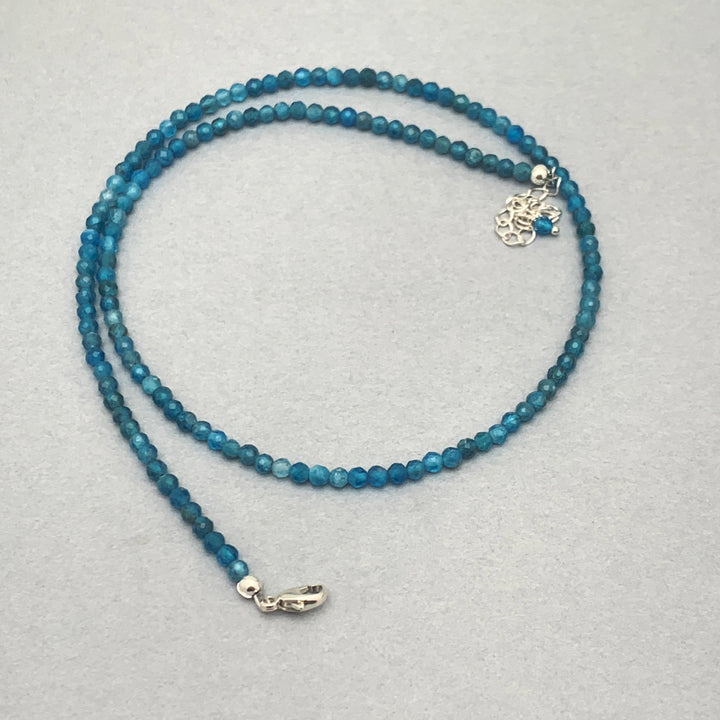 Faceted Beaded Apatite and Sterling Silver Silver Necklace