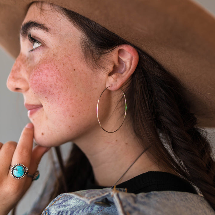 Big and Thin Sterling Silver Hoop Earrings