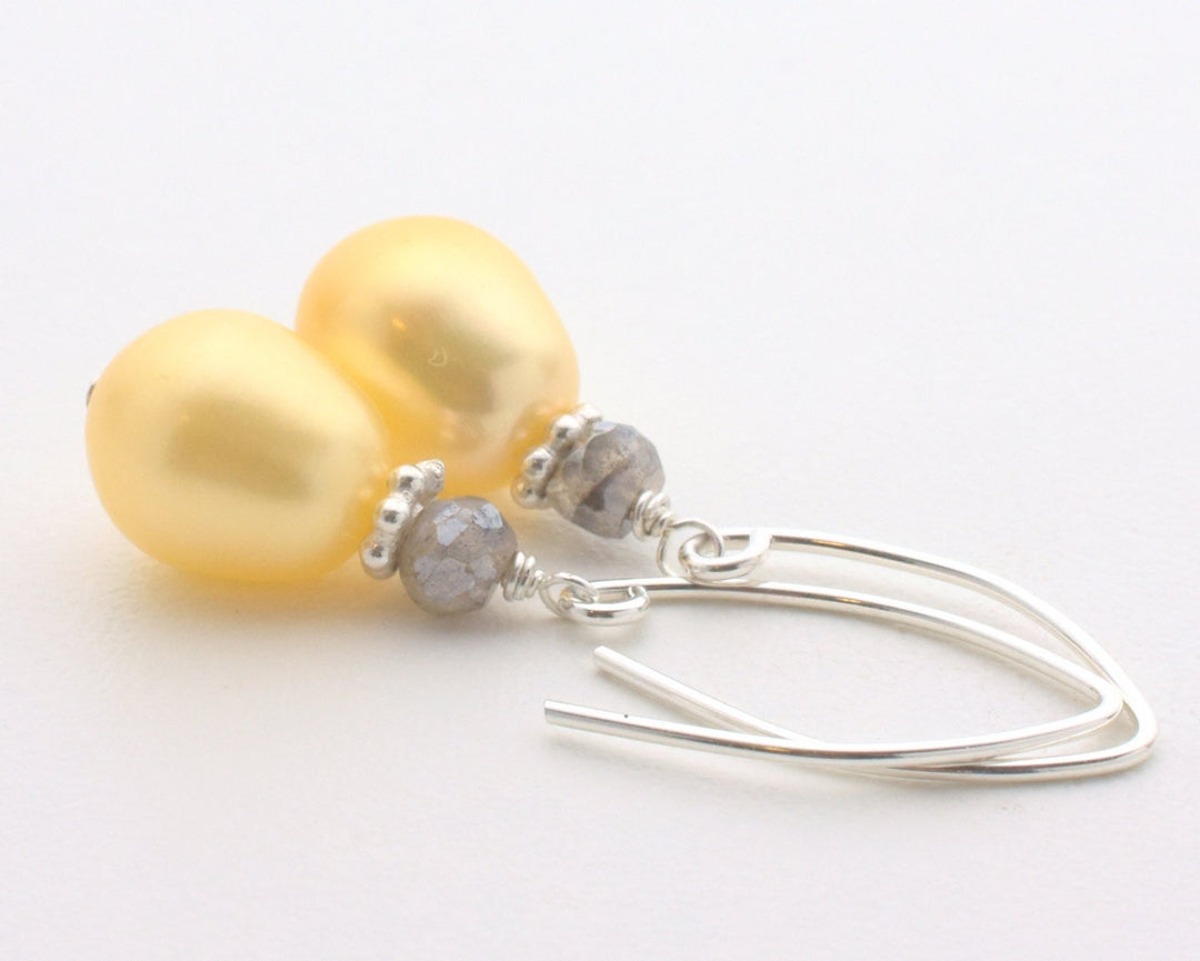 Yellow and Gray Earrings - SunlightSilver