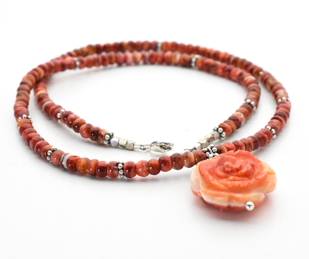 Red or Orange Spiny Oyster Shell Earrings - SunlightSilver