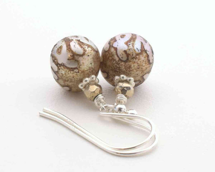 Etched Pearl Earrings - SunlightSilver