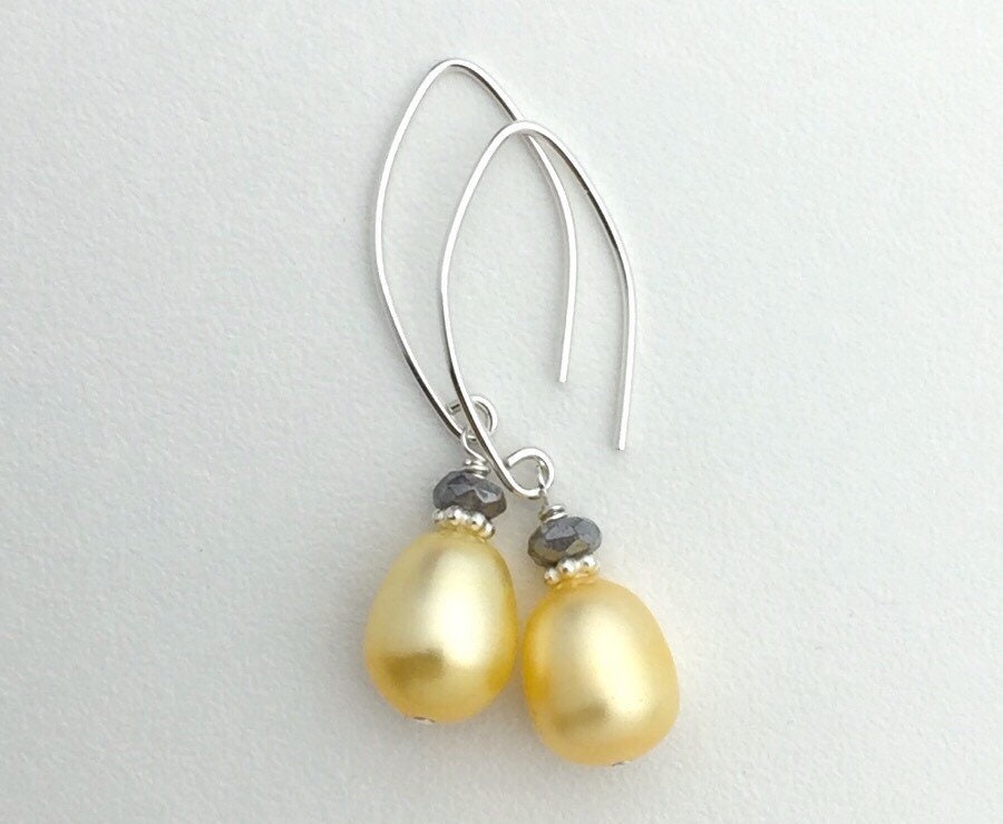 Yellow and Gray Earrings - SunlightSilver