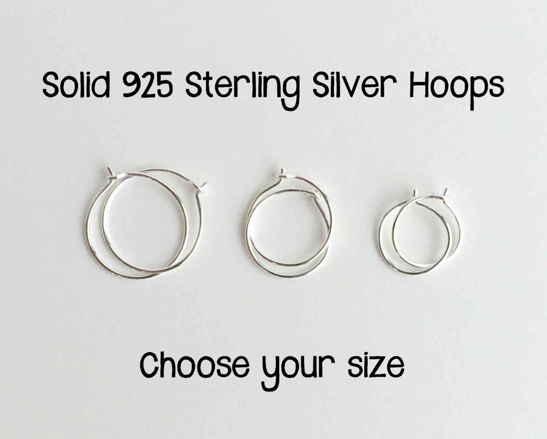 Small Silver Hoop Earrings - Thin, Hypoallergenic, Sterling Jewelry - Sizes 8-12mm Huggies - SunlightSilver