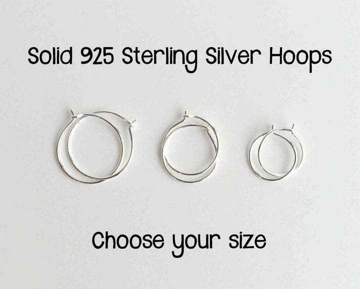 Small Silver Hoop Earrings - Thin, Hypoallergenic, Sterling Jewelry - Sizes 8-12mm Huggies - SunlightSilver
