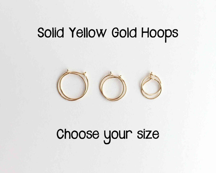 Solid Gold Hoop Earrings in 14k or 18k Solid Yellow Gold - SunlightSilver
