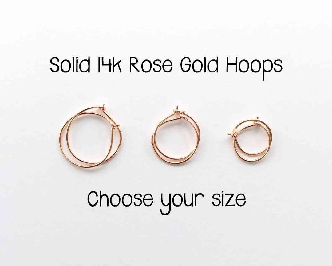 Solid 14k ROSE Gold Hoops - SunlightSilver
