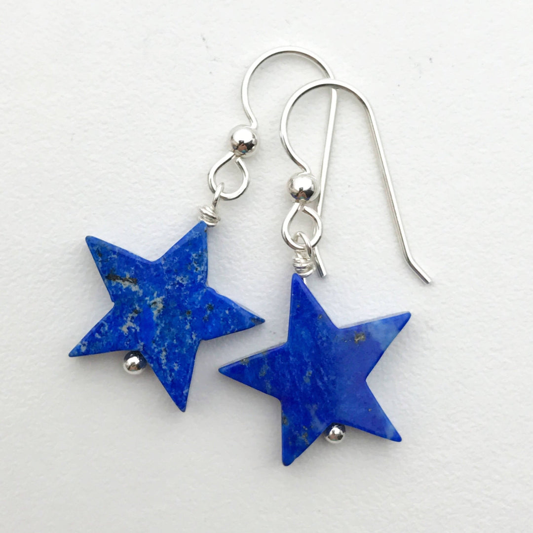 Lapis Star Earrings - SunlightSilver