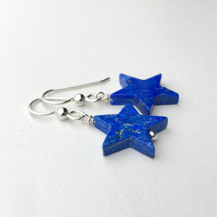 Lapis Star Earrings - SunlightSilver