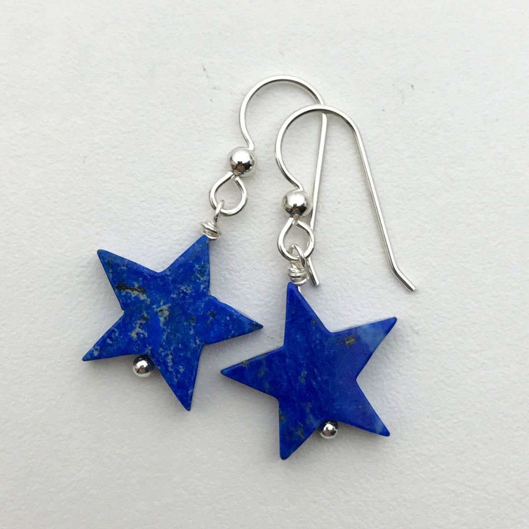 Lapis Star Earrings - SunlightSilver