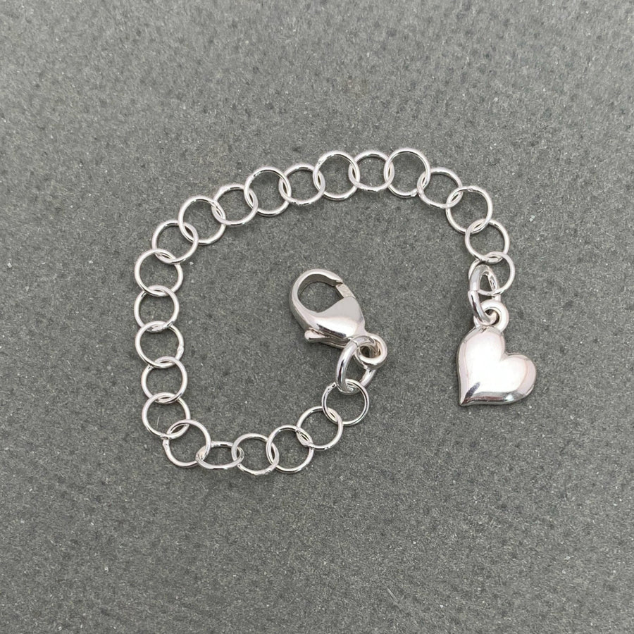 Sterling Silver Necklace Extender with Heart Charm - SunlightSilver