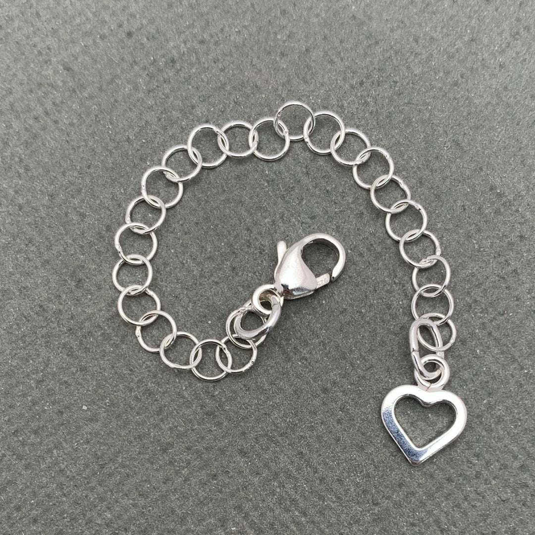 Sterling Silver Necklace Extender with Heart Charm - SunlightSilver