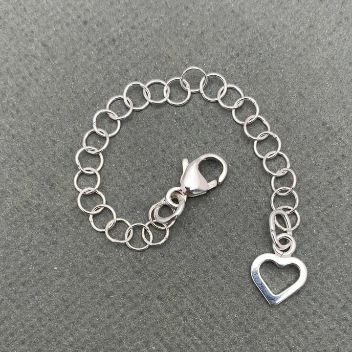 Sterling Silver Necklace Extender with Heart Charm - SunlightSilver