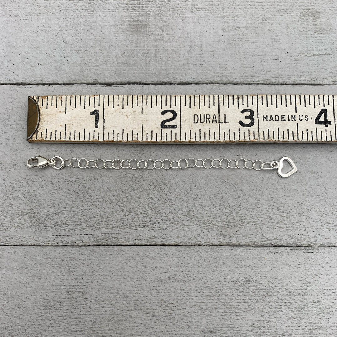 Sterling Silver Necklace Extender with Heart Charm - SunlightSilver