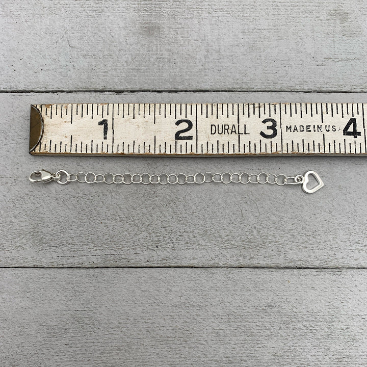Sterling Silver Necklace Extender with Heart Charm - SunlightSilver