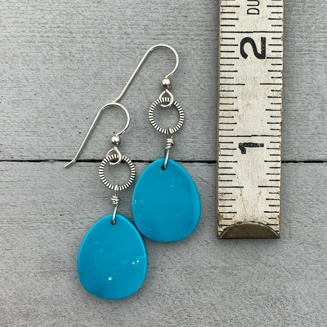 Sleeping Beauty Turquoise and Sterling Silver Earrings - SunlightSilver