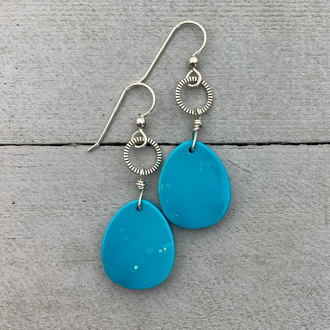 Sleeping Beauty Turquoise and Sterling Silver Earrings - SunlightSilver