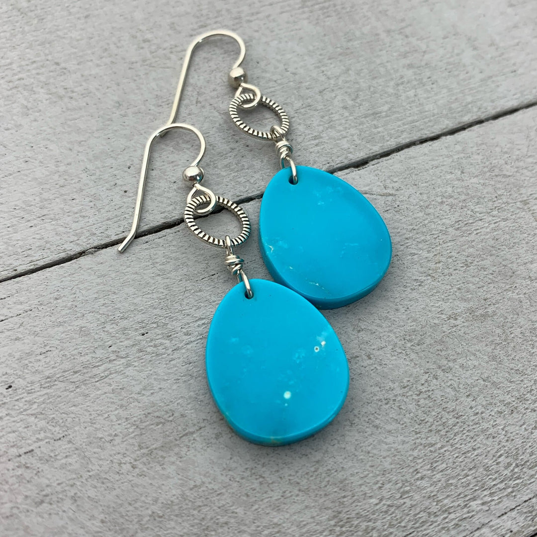 Sleeping Beauty Turquoise and Sterling Silver Earrings - SunlightSilver