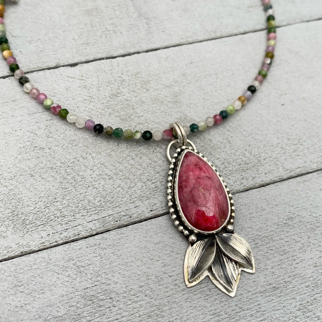 Tourmaline and Sterling Silver Necklace - SunlightSilver