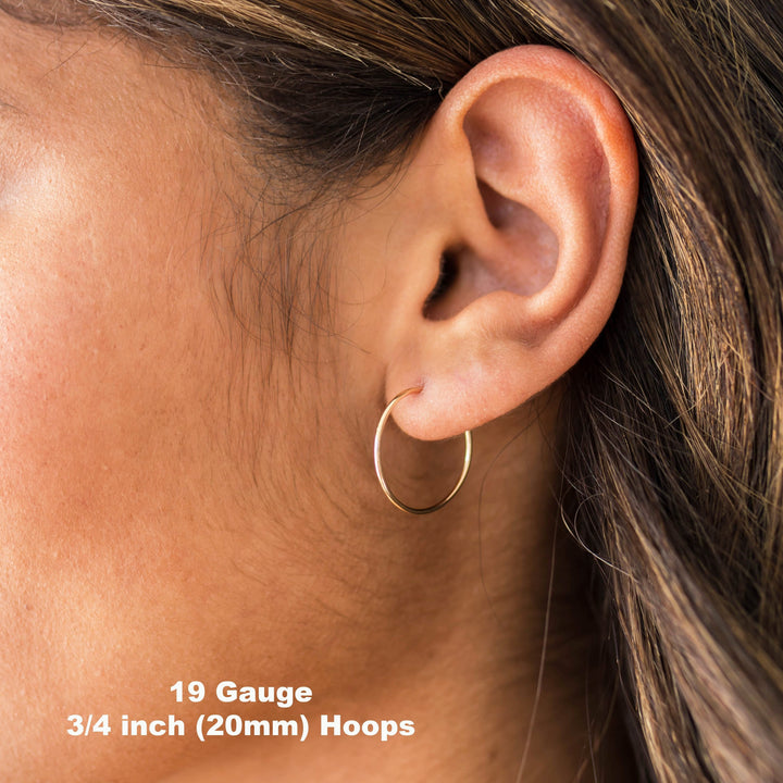 Large and Thin 14K Yellow Gold Fill Hoop Earrings. Choose your size - SunlightSilver