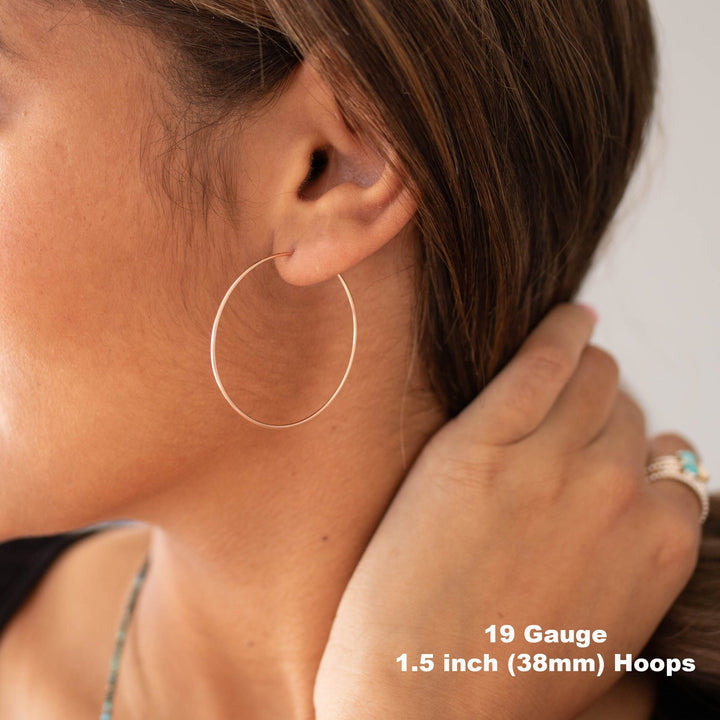 Rose Gold Hoops | 14K Gold-Fill Lightweight Everyday Earrings | Multiple Sizes | Sensitive Ears - SunlightSilver