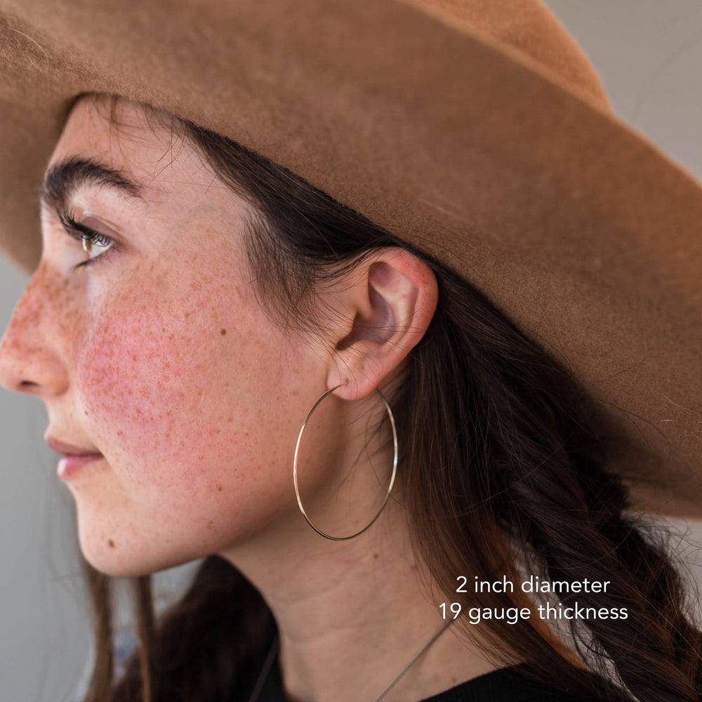 Large and Thin 14K Yellow Gold Fill Hoop Earrings. Choose your size - SunlightSilver