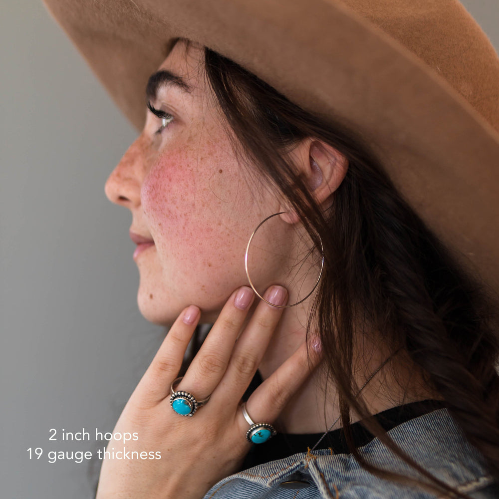 Big and Thin Sterling Silver Hoop Earrings - SunlightSilver