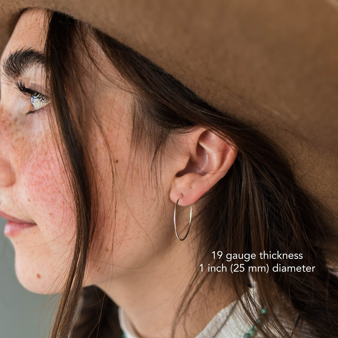 Big and Thin Sterling Silver Hoop Earrings - SunlightSilver
