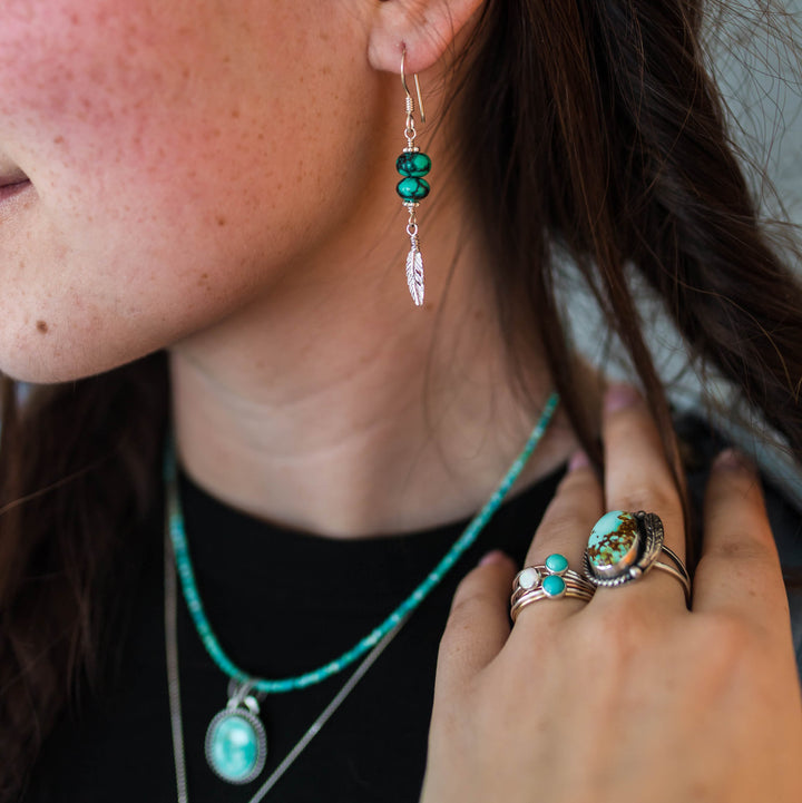 White Water Turquoise Solid 925 Sterling Silver Ring - SunlightSilver