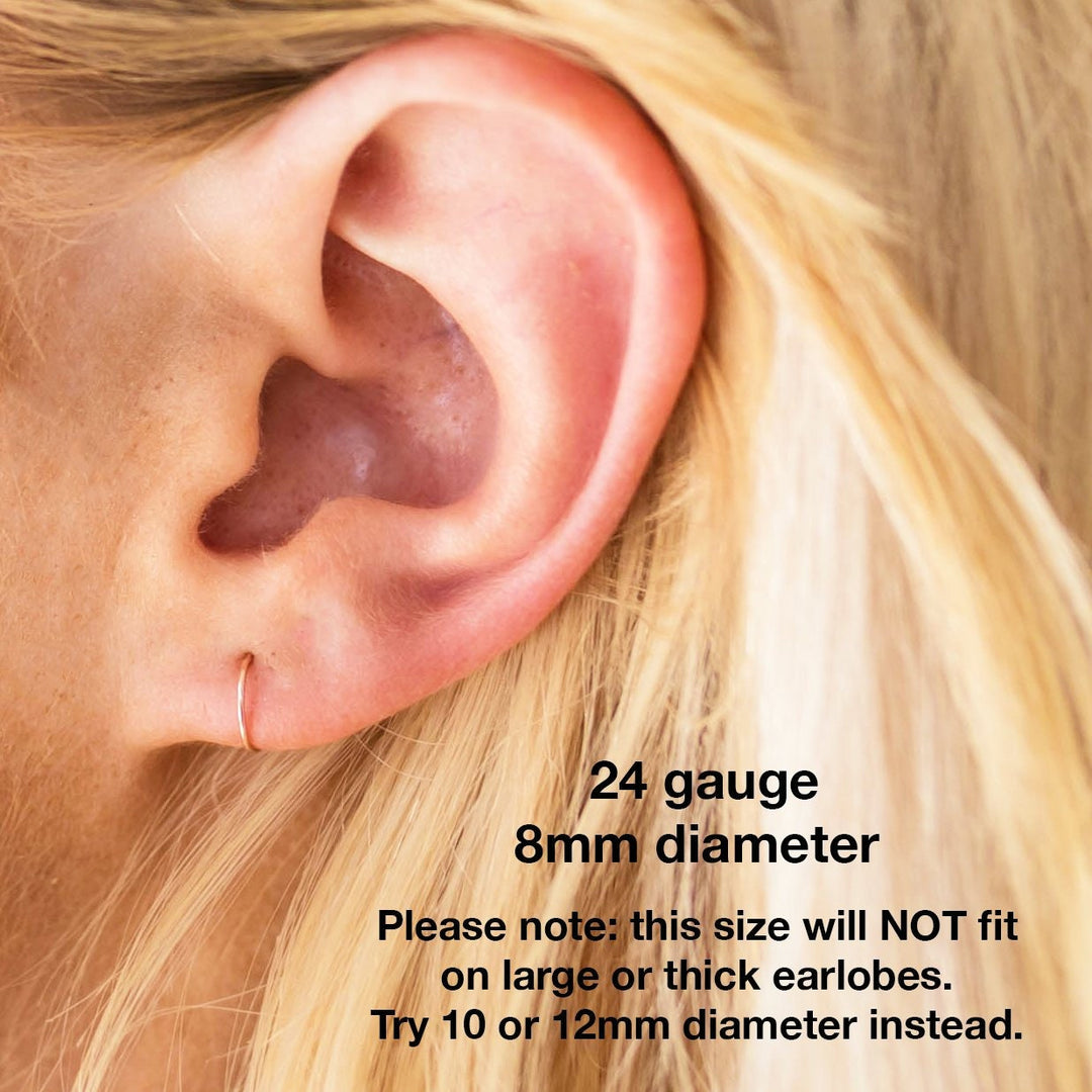 Solid Gold Hoop Earrings in 14k or 18k Solid Yellow Gold - SunlightSilver