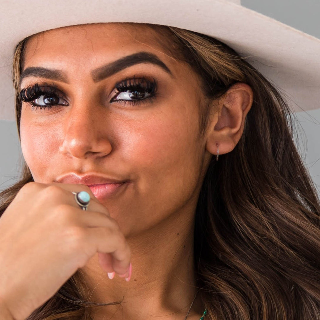 Thin Solid Platinum Hoops - SunlightSilver