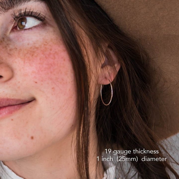 Rose Gold Hoops | 14K Gold-Fill Lightweight Everyday Earrings | Multiple Sizes | Sensitive Ears - SunlightSilver