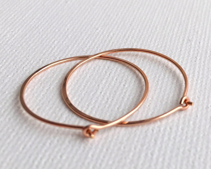 Rose Gold Hoops | 14K Gold-Fill Lightweight Everyday Earrings | Multiple Sizes | Sensitive Ears - SunlightSilver
