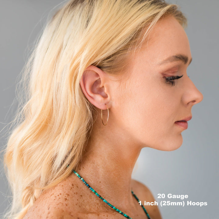 Minimalist 14k Gold Filled Hoop Earrings | Everyday Yellow Gold Hoops in Multiple Sizes | Classic Dainty Lightweight - SunlightSilver