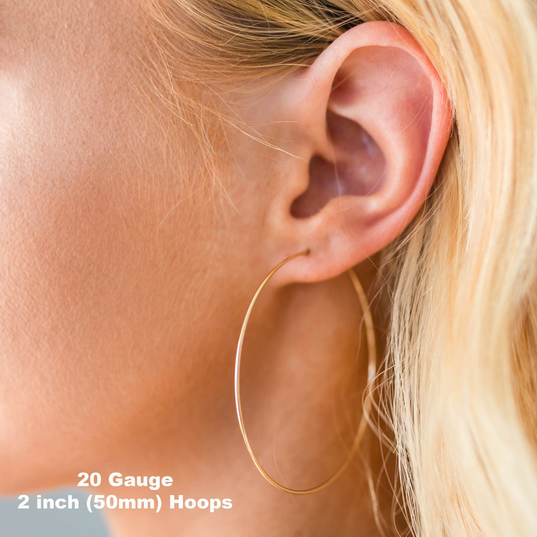 Sterling Silver Hoop Earrings | Classic Minimalist Handmade | Hypoallergenic, Perfect for Sensitive Ears - SunlightSilver