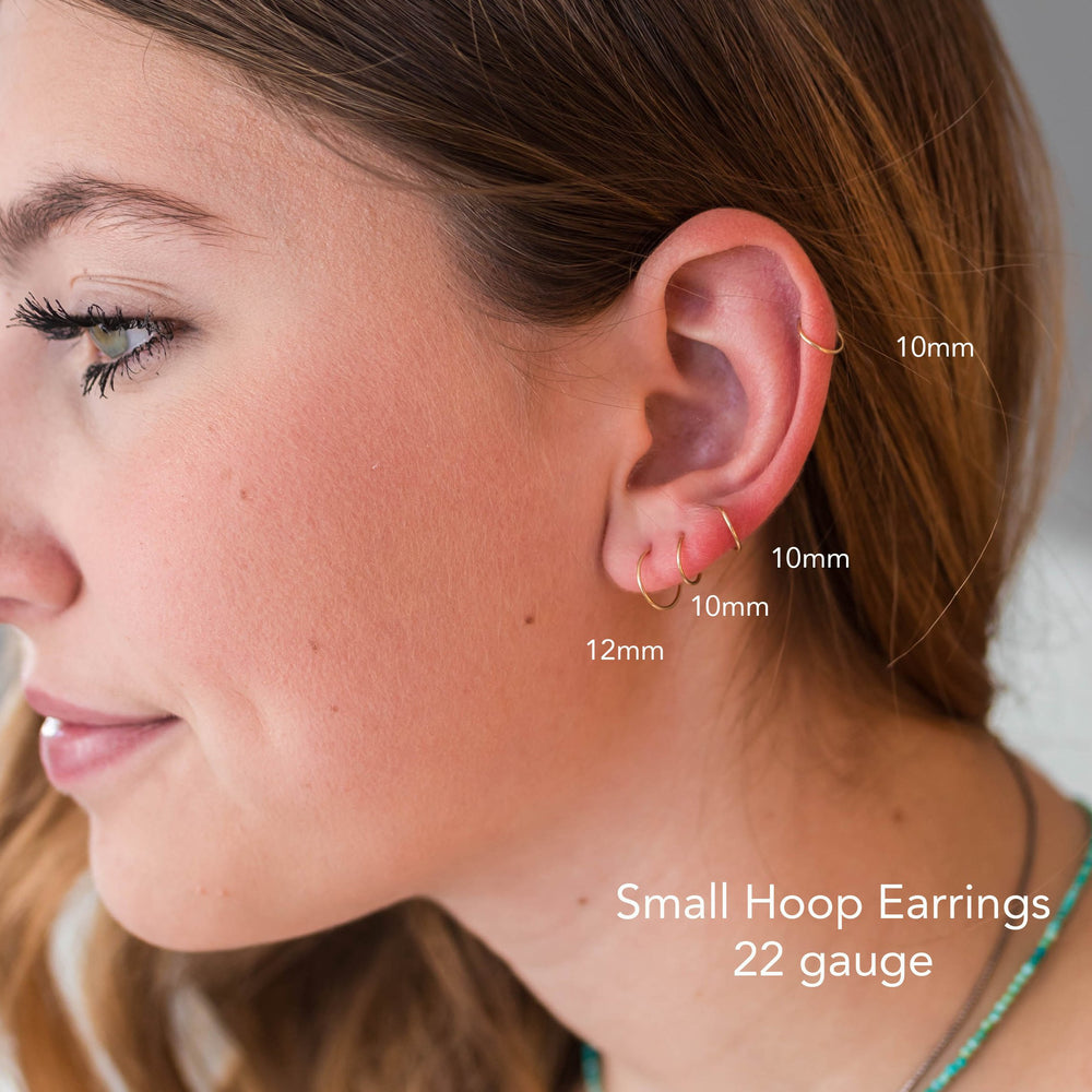 Little 14K Rose Gold Fill Hoop Earrings - SunlightSilver