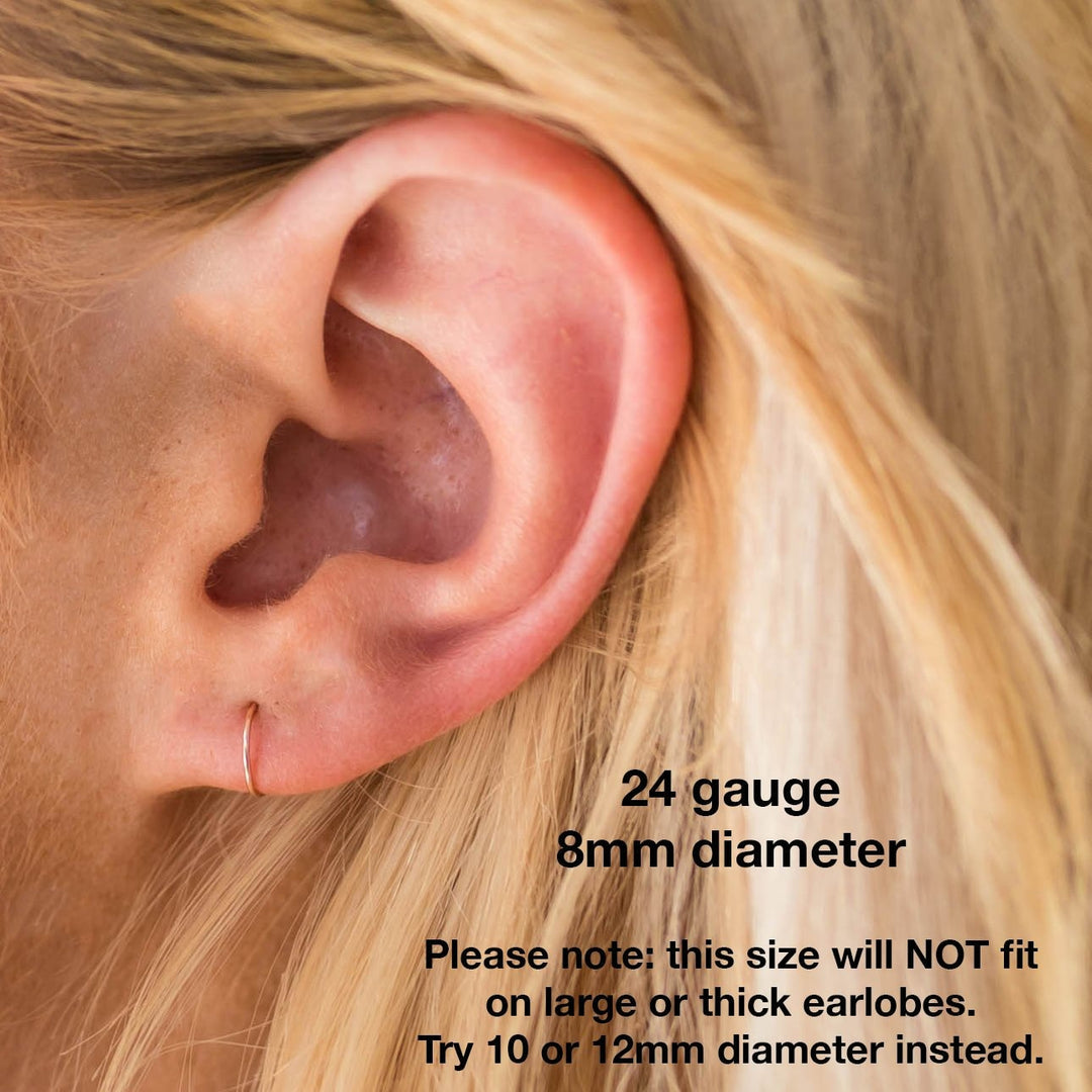 Little Rose Gold Hoops | 14K Rose Huggie Tiny Sleeper Earrings | 24/7 Hypoallergenic - SunlightSilver