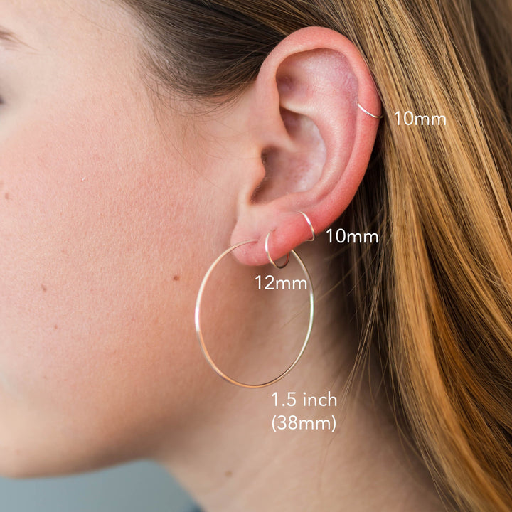 Little Rose Gold Hoops | 14K Rose Huggie Tiny Sleeper Earrings | 24/7 Hypoallergenic - SunlightSilver