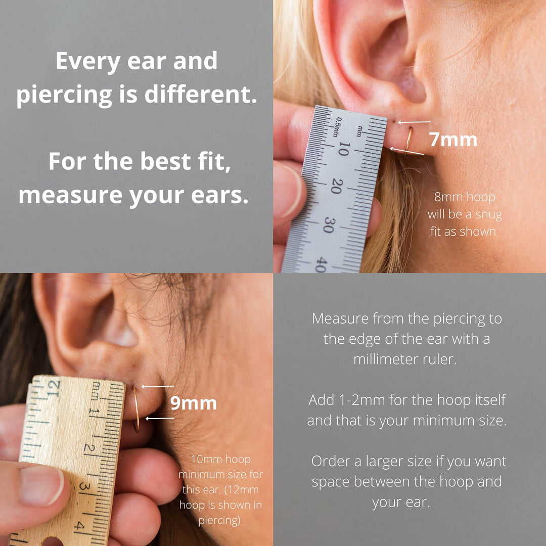 14k Yellow Gold Fill Tiny Hoop Earrings with Ball Bead - Minimalist Everyday - 24-7 Earrings - SunlightSilver